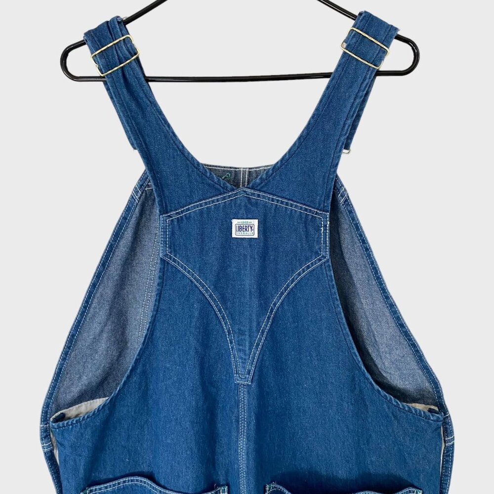 Liberty Stonewashed Denim Bib Overalls Blue Men's Size 38X30 Carpenter Workwear - Picture 6 of 13